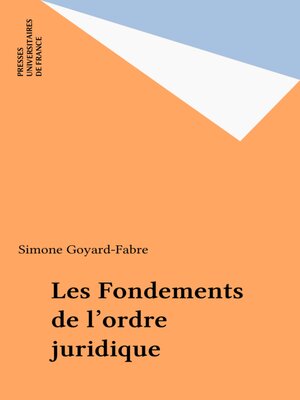 cover image of Les Fondements de l'ordre juridique